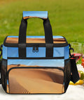 Insulated Picnic Backpack Lunch Box for Everyday Carry Big 12x9 Inch Tote on picnic with desert print design