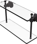 Astor Place Collection 16 Inch Two Tier Glass Shelf In Oil Rubbed Bronze With Concealed Mounting Hardware Tempered Glass Shelves
