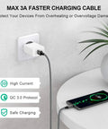 6ft USB A To USB C Cable 2 Pack Fast Charging Cord Type C Charger High Speed 3A Output QC 3.0 Compatible Data Sync Up To 480 Mbps Dope Durable Nylon Braided Cable charging phone