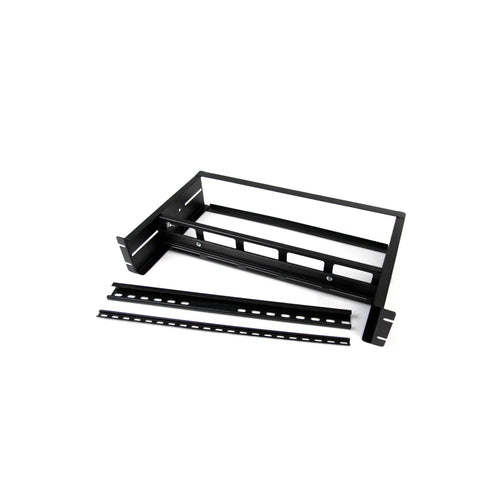 2U DIN Rail Kit for Standard 19 Inch Rack Adjustable Depth Rackmount with Top Hat Mini and G Rails