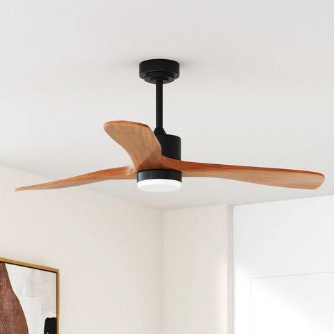 56 Inch Wood Ceiling Fan With Remote Control And Light Memory Indoor Outdoor Ready In Walnut And Matte Black Finishes For Living Room Patio Gazebo And Bedroom A Real Showstopper
