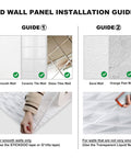 Installation guide for Peel And Stick 3D Wall Panels White Finish 19.7 By 19.7 Inches on various wall types using adhesive options.