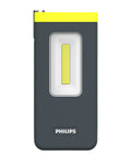 Xperion 6000 Pocket LED Work Light with Gooseneck Spotlight, black and yellow design, front view, no hook or base visible.