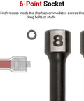 High Torque Black Oxide Nut Driver Set Five Piece Six To Ten mm Three Sided Handle For Maximum Torque And Comfort One Inch Recess Inside Shaft