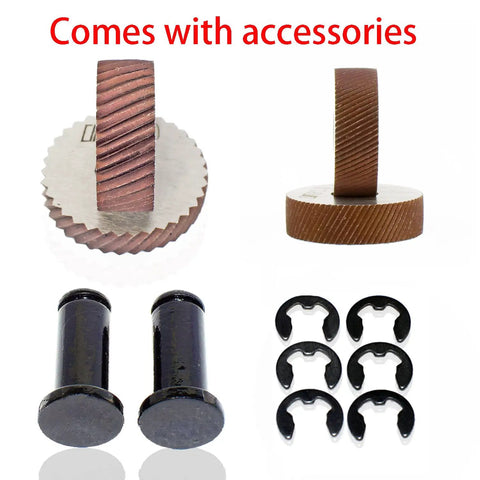 7pc High Strength Double Wheel Lathe Knurling Tools Set with knurling wheels, pins, and clips for metalworking grip
