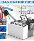 USZWBY Automatic Heat Shrink Tubing Cutter Machine 300W Microcomputer Control for PVC Pipe Tape with digital control panel.