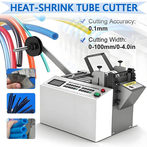 USZWBY Automatic Heat Shrink Tubing Cutter Machine 300W Microcomputer Control for PVC Pipe Tape with digital control panel.