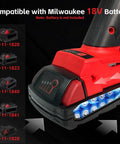 Cordless Angle Grinder Compatible With M18 18V Battery, highlighting battery compatibility models 48-11-1820 to 48-11-1841