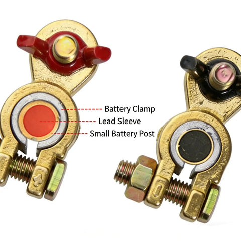 Two Pairs Pure Lead Battery Post Shims For Positive And Negative Terminals Terminal Sleeves Universal Adapter For Cars Trucks SUVs