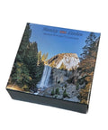 Packaging of Glow In The Dark Brass Pocket Compass For Kids, Waterproof Navigation Tool with outdoor scenic design
