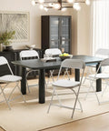 Folding Chairs Set Of 20 With 330 Lb Capacity, Plastic Stackable Chairs around dining table in home setting
