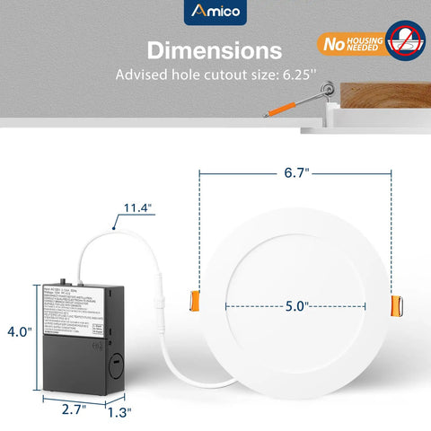 36 Pack 6 Inch Ultra Thin Led Recessed Downlights 5Cct Adjustable Switch 12W Smooth Setup Total Flex For Modern Interiors Featuring Zero Drama Installation And Clean Aesthetics