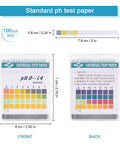 All Purpose pH Test Strips 0 To 14, 100 Count Universal Litmus Paper with color chart for water, food, pools, and laboratory use