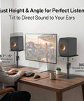 Heavy Duty Desktop Speaker Stands Pair With Height And Angle Adjustable Design For Studio Monitors And Bookshelf Speakers