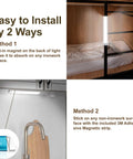 Two Pack Rechargeable Wireless LED Closet Lights With Motion Sensor, 30 LED Under Counter Pantry Cabinet Lights installation methods