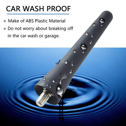2.5 Inch Stubby Car Antenna Mast For Mini Cooper Countryman BMW Z3 Z4 128i VW Polo Golf AM FM Radio Replacement on water surface.