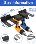 Slatwall Power Tool Organizer 1 Pack With Four Drill Holders shown with size dimensions, heavy duty rack for garage or workshop.