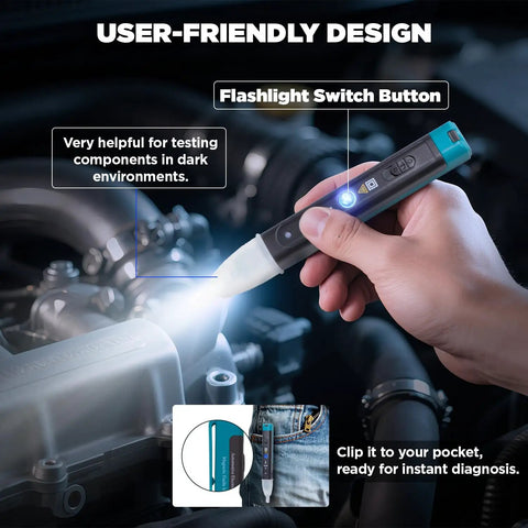 Coil Pack Tester Kit For Cars Ignition System Quick Diagnostics Without Disassembly Car Test Pen For Spark Plugs And Coils Automotive Ignition Coil Diagnostic Tool With LED Pulse Indicators Easy Troubleshooting, handheld pen with flashlight