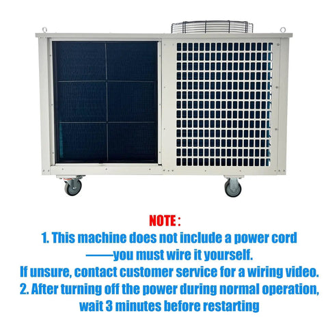 Heavy Duty Portable Industrial Air Conditioner Cranking Out An Insane 61000 Btu H Cooling Rush On 220V 3 Phase Power, side view.