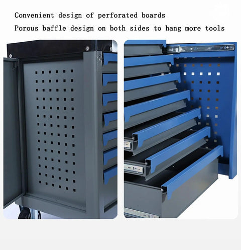 Heavy Duty Stainless Steel Rolling Tool Cart With Seven Drawers Built Like A Tank Workhorse Tool Chest Trolley For Garage Workspace Top Shelf Storage Cabinet