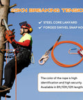 Top Rated 10ft Steel Wire Core Flipline And 3300 Lbs Arborist Positioning Lanyard Kit Featuring Cut Resistant Galvanized Aircraft Cable for tree work.