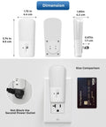 Dimmable Plug In Night Light With Dusk To Dawn Sensor, 5000K Daylight size comparison with credit card, dimensions labeled