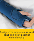Night Wrist Sleep Support With Adjustable Fit For Injured Wrists, Delivers Moderate Stabilization And Carpal Tunnel Relief, Navy