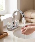 Upgrade Your Bathroom With Stylish Clear Acrylic Faucet Handles. 4PCS Replacement Kit For Delta Delex Peerless D-Shaped Shutoff Valves.