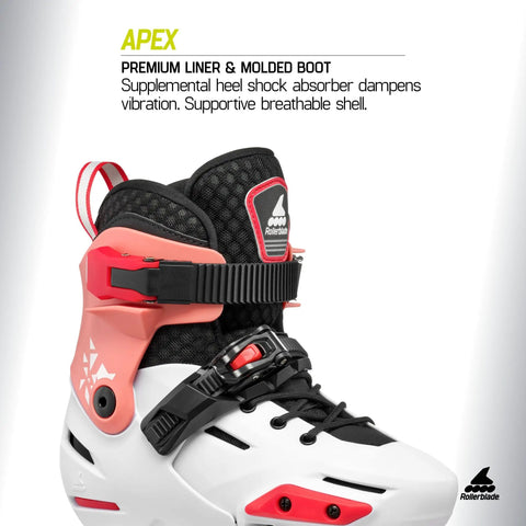 Junior Go To Adjustable Inline Skates For Fitness with Vented Molded Boot and Secure Closure in Platinum and Coral