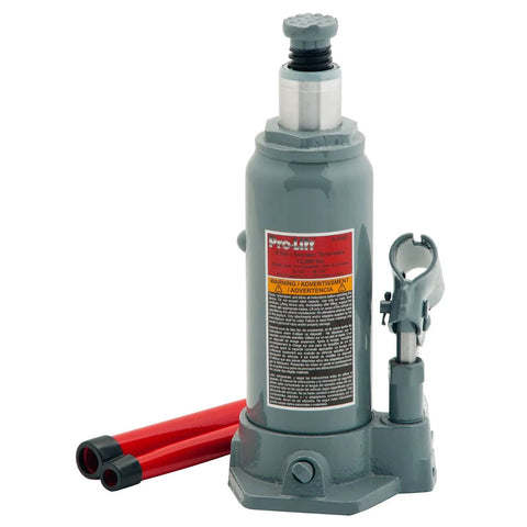 Heavy Duty 6 Ton Hydraulic Bottle Jack With 8.5 To 16.6 Inch Lift Range Built In Steel Saddle Bypass System Extension Screw Height Adjust