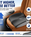Ultimate Wedge Driver Seat Cushion With Memory Foam Support For Mini Roadster And Countryman Cars, side view in ergonomic design.