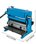 Straight Up Heavy Hitter 12 Inch Manual Sheet Metal Brake 3 In 1 Shear Roll Bender with a blue cast iron frame.