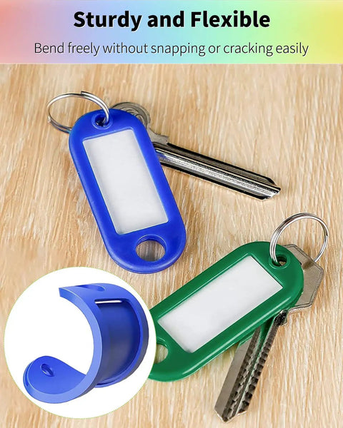 Super Tough Plastic Key Tags With Split Ring Quick Release Loop And Clear Label Window, 40 Pack Assorted Colors For Keys Luggage And Gear Keep Life Zero Drama Straight Up