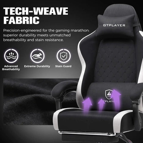 Ergonomic Gaming Chair With Footrest And Lumbar Support Boss Level Comfort In High Back Recliner 350 Lb Capacity Height Adjustable
