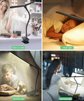Two Head LED Reading Light With Clip used for makeup, night, reading, and working with flexible neck and stepless dimming.