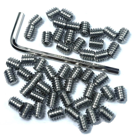 Fifty Piece Set Screws One Quarter Twenty Threads By Three Eighths Inch 304 Stainless Steel Allen Head Hex Socket Set Screws With One Eighth Inch Allen Wrench For Hardcore Jobs In Machinery And Hardware