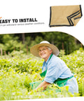 Privacy Screen Fence Net for Chain Link Fences, Heavy Duty Garden Privacy Netting shown with grommet detail and elderly woman gardening