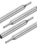 uxcell end mills set, 4 pieces, 2.5 mm dia, 6 mm straight shank, 4-flute HSS-AL cutters for wood PVC MDF engraving