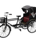 Mini Vintage Rickshaw Cake Topper with Alloy Body, Perfect for Kid Birthdays, Retro Decor, and Coffee Tables.