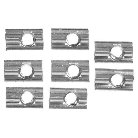 Kickass Aluminum Sliding Blocks with a Stainless Steel Spring Ball Swivel, M8 T-Nut set of 8 for solar panel racks.