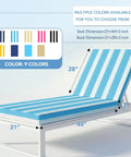 Waterproof Outdoor Lounge Chaise Cushions Two Pack 72 By 21 By 3 Inches With Fade Resistant Removable Covers For Poolside Patio Lawn Deck Blue White Pair