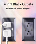Premium Black 4 In 1 Usb Outlet Receptacles With 15 Amp Ac Slots Plus Fast Charge Usb Ports For No Sweat Wall Socket Swaps ETL Certified. Black outlets with USB ports.