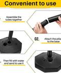 Instructions for assembling 34 Inch Plastic Traffic Delineator Cones With Weighted Fillable Bases And Portable Safety Posts