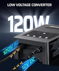 120W Low Voltage Outdoor Transformer With Photocell Sensor And Timer, 120V AC To 12V DC, Weatherproof Landscape Lighting Transformer