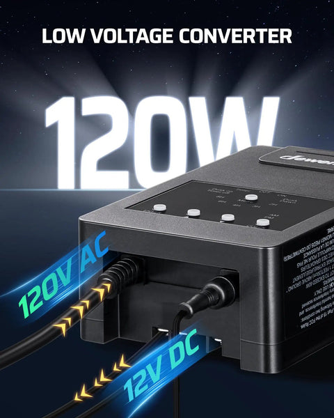120W Low Voltage Outdoor Transformer With Photocell Sensor And Timer, 120V AC To 12V DC, Weatherproof Landscape Lighting Transformer