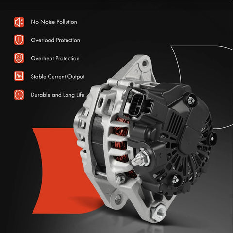 Alternator for Kia Soul 2012 2013 1.6L 12V 90A with start stop system six groove decoupler pulley two pins replacement part