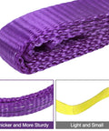 Close-up of Heavy Duty 1 Inch By 2 Foot Polyester Lifting Slings With Eye Loops Flat Eye Lift Straps showing texture and colors