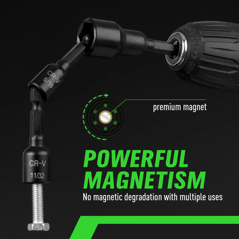 Close-up of All In One Magnetic Nut Driver Set with 65mm and 48mm magnetic drivers and premium magnet feature.