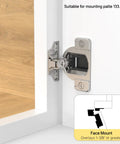 2 Pack Easy Swap Replacement Cups for 110 Degree Compact 33 Screw On Hinges installed on cabinet door
