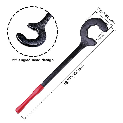 Rig Ready 14 Inch Cable Bender Hand Operated Wire Bending Tool forged steel with 22° angled head design for precise bends.